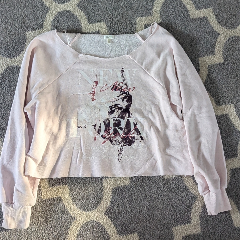 Light Pink Off The She Shoulder Sweatshirt